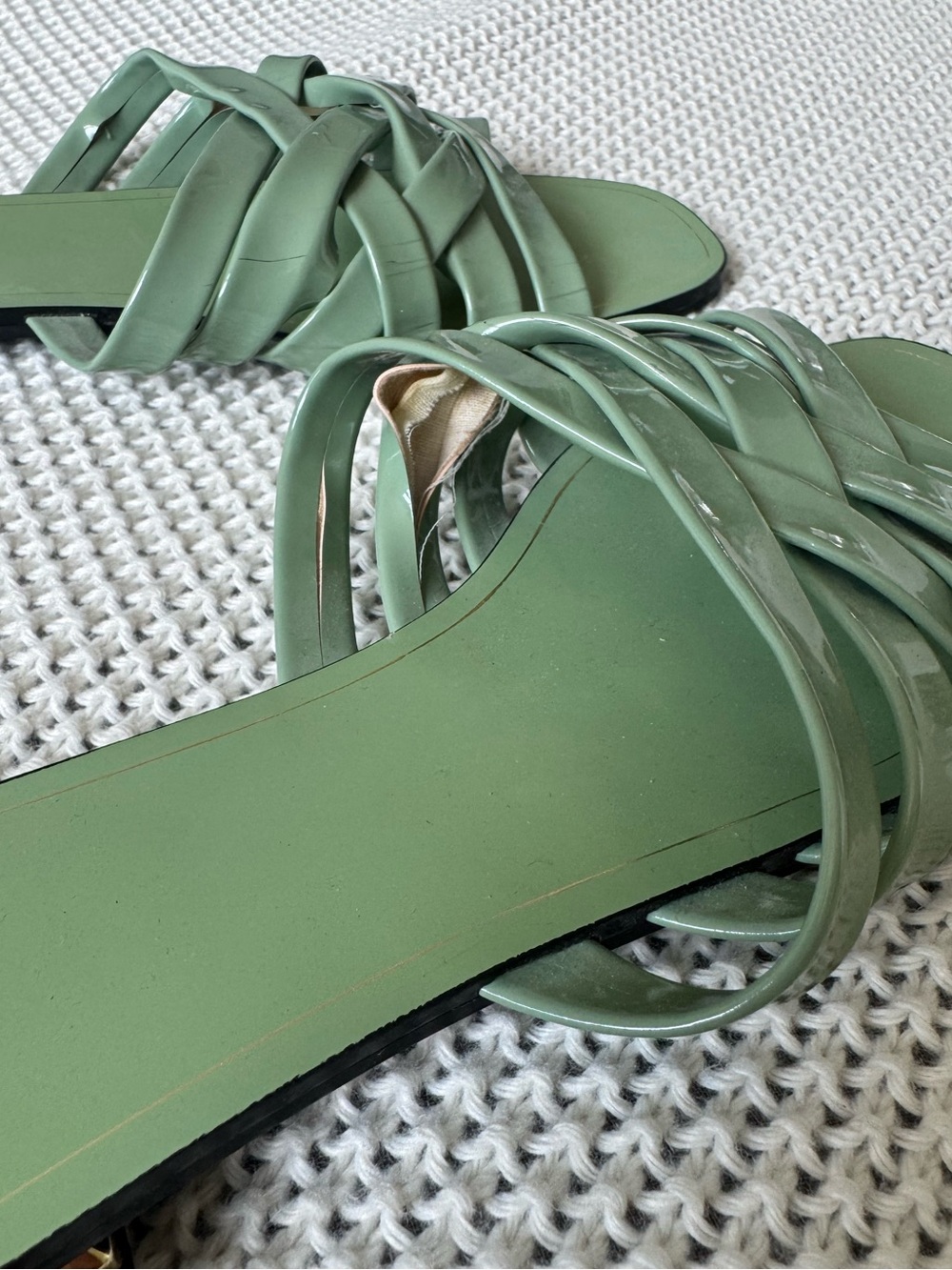 Zara Green Strappy Slide Sandals (US 7.5) - Picture 6 of 6